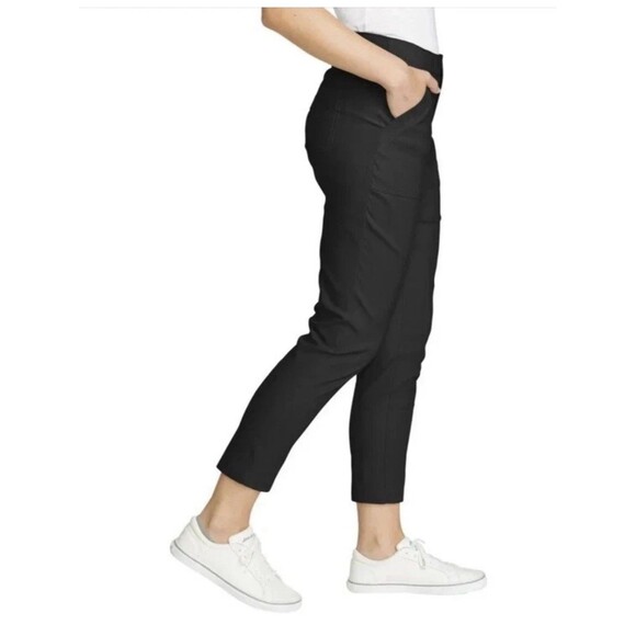 NWT Eddie Bauer Women's Horizon Straight Anke Pants Black Size 6 - Picture 2 of 7